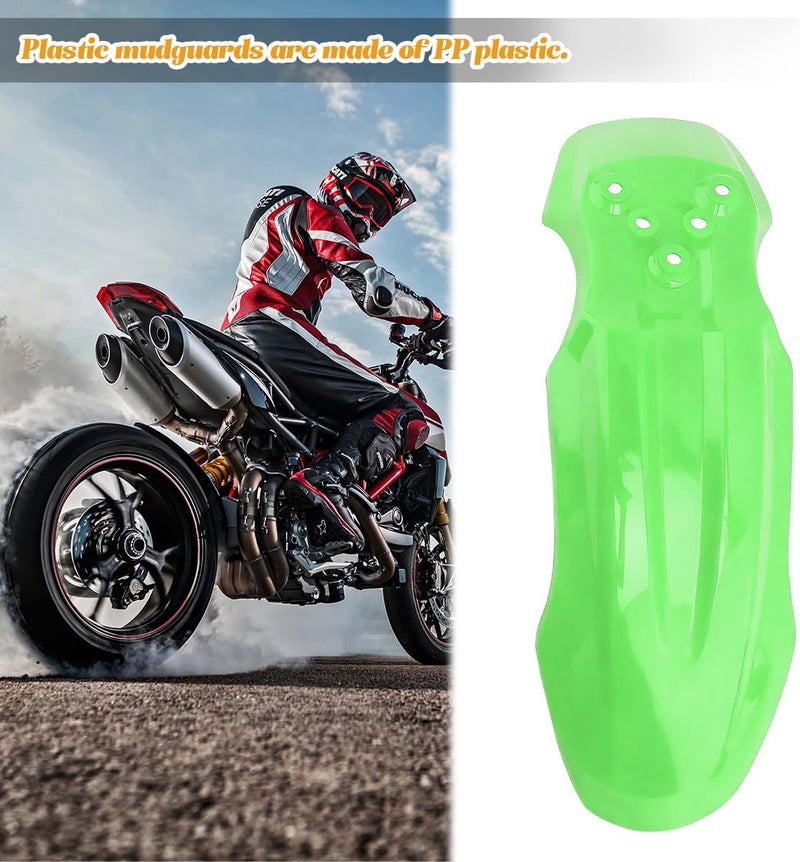 SWPHRT Motorcycle Front Wheel Mudguard, Motorbike Front Fender Protector Parts, Bicycle Number Plate Wheel Mud Guard Accessories, Universal for 125CC Pit PRO Trail Dirt Bike (Green) - Image 4
